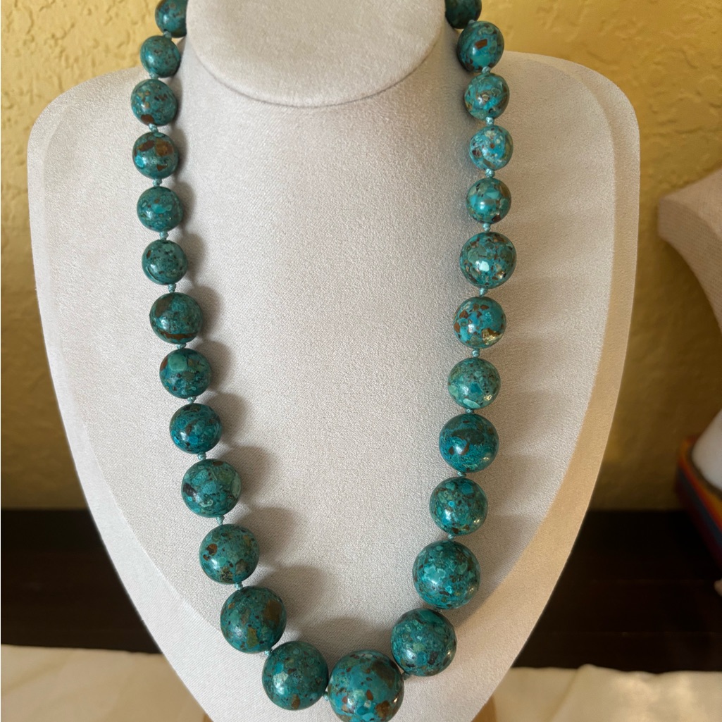 Big Turquoise Balls 26mm Necklace